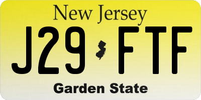 NJ license plate J29FTF