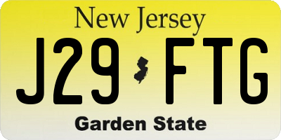 NJ license plate J29FTG