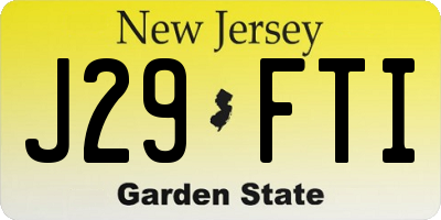 NJ license plate J29FTI