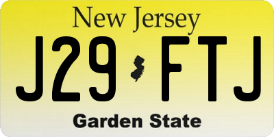 NJ license plate J29FTJ