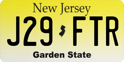 NJ license plate J29FTR