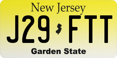 NJ license plate J29FTT