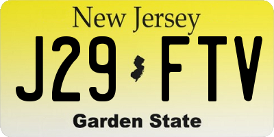NJ license plate J29FTV