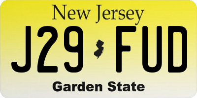 NJ license plate J29FUD