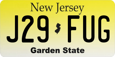 NJ license plate J29FUG