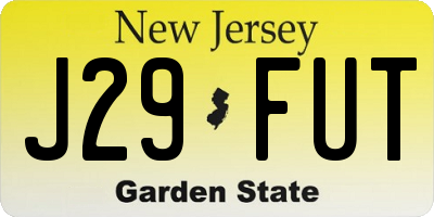 NJ license plate J29FUT