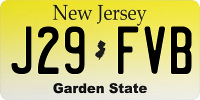 NJ license plate J29FVB