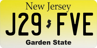 NJ license plate J29FVE