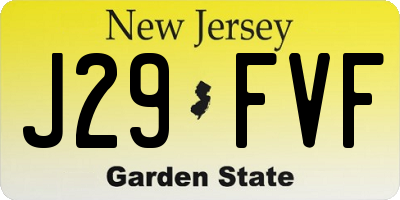 NJ license plate J29FVF