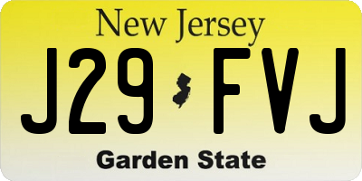 NJ license plate J29FVJ