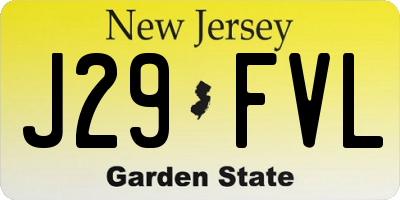 NJ license plate J29FVL