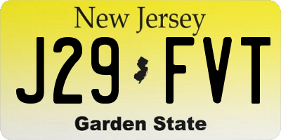 NJ license plate J29FVT