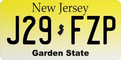 NJ license plate J29FZP