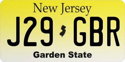 NJ license plate J29GBR