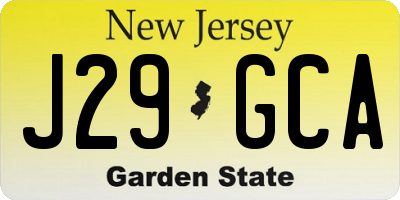NJ license plate J29GCA