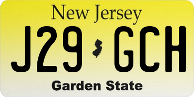 NJ license plate J29GCH
