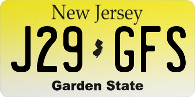 NJ license plate J29GFS