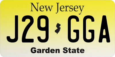 NJ license plate J29GGA
