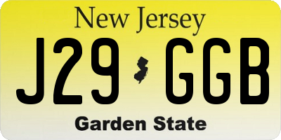 NJ license plate J29GGB
