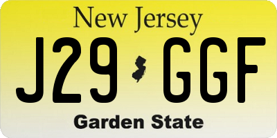 NJ license plate J29GGF