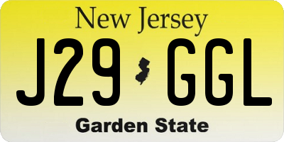 NJ license plate J29GGL