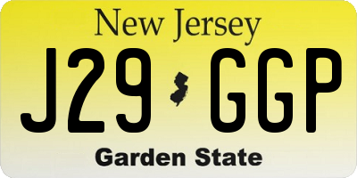 NJ license plate J29GGP