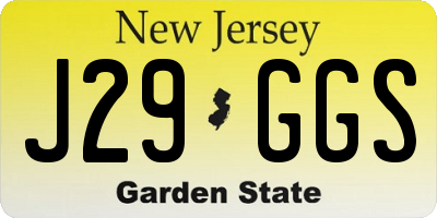 NJ license plate J29GGS