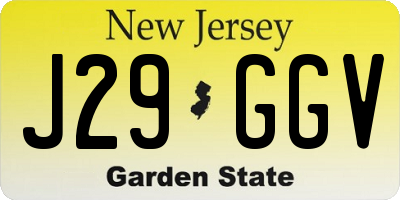 NJ license plate J29GGV