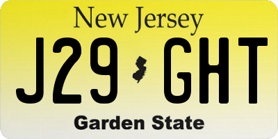 NJ license plate J29GHT