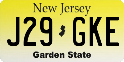 NJ license plate J29GKE