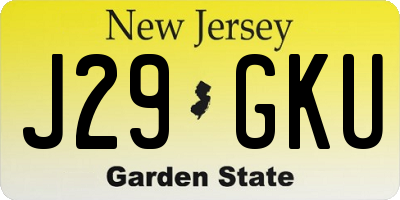 NJ license plate J29GKU