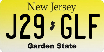 NJ license plate J29GLF