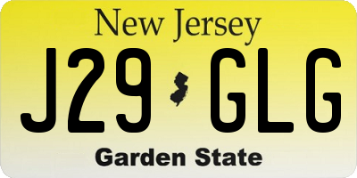 NJ license plate J29GLG