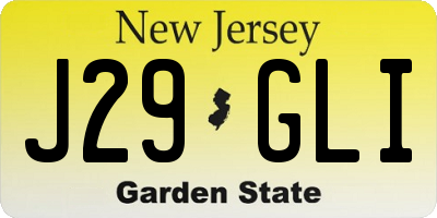 NJ license plate J29GLI