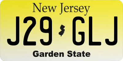 NJ license plate J29GLJ