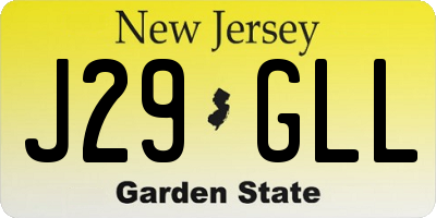 NJ license plate J29GLL