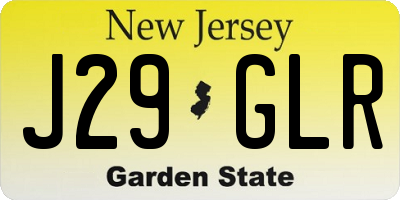 NJ license plate J29GLR
