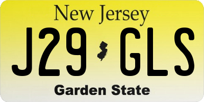 NJ license plate J29GLS