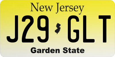NJ license plate J29GLT