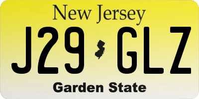 NJ license plate J29GLZ