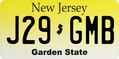NJ license plate J29GMB
