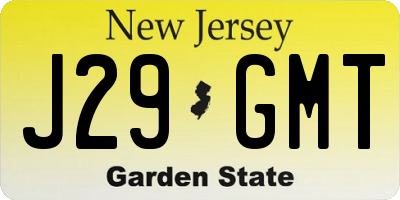 NJ license plate J29GMT