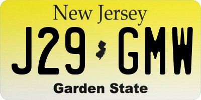 NJ license plate J29GMW