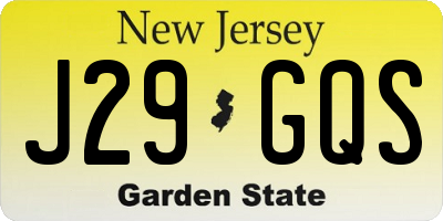 NJ license plate J29GQS
