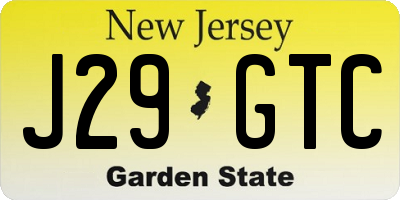 NJ license plate J29GTC