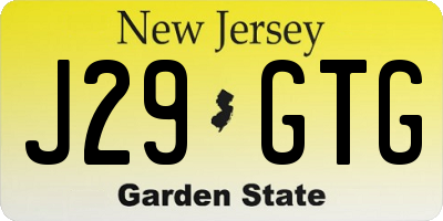 NJ license plate J29GTG