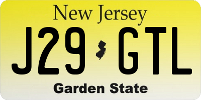 NJ license plate J29GTL