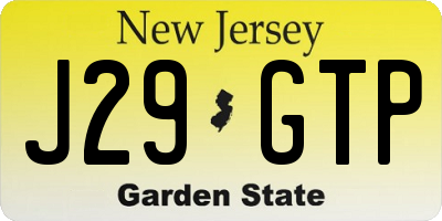 NJ license plate J29GTP