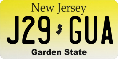 NJ license plate J29GUA