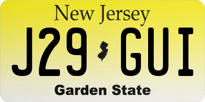 NJ license plate J29GUI
